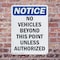 Signmission No Vehicles Beyond This Point OSHA Notice Sign, Plastic, 7in W x 10in L, 2PK OS-2PACK-NS-P-710-V-15028 - alternate 6